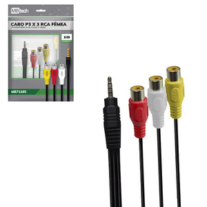 ADAPTADOR P3 PARA 3 RCA FÊMEA 18CM MB71165