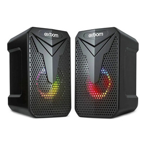 CAIXA DE SOM PARA CELULAR, COMPUTADOR E NOTEBOOK 2.0 10W COM FIO P2+USB EXBOM CS-C54