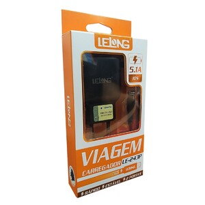 CARREGADOR COMPLETO PARA IPHONE 5.1A LE-243P