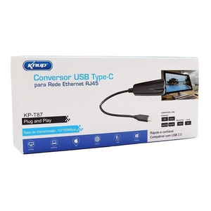 CONVERSOR TIPO C MACHO / RJ 45 FÊMEA - KNUP KP-T87