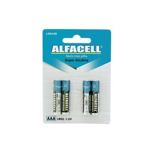 PILHA  ALCALINA AAA COM 4UN ALFACELL LR03/4B