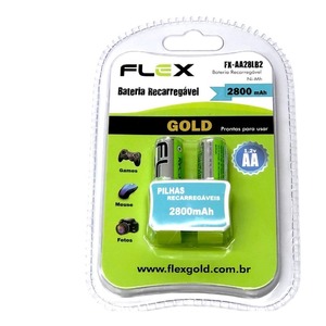 PILHA RECARREGÁVEL - FLEX FX-AA28LB2